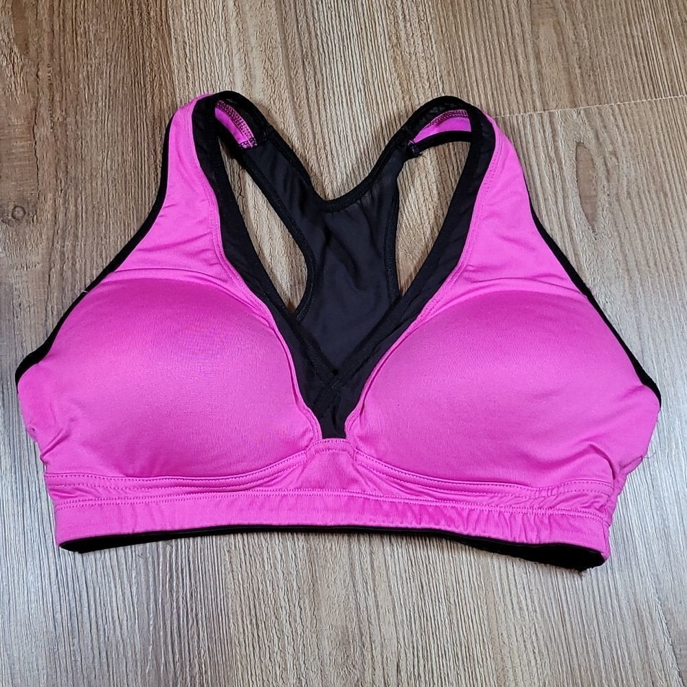 🔺️Energy Zone Hot Pink Mesh Racerback Padded Athletic Sports Bra Large